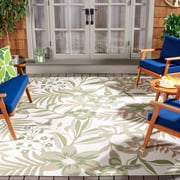 Safavieh Courtyard Gladwin Botanical Indoor/Outdoor Area Rug, Ivory/Green, 6'7" x 6'7" Square