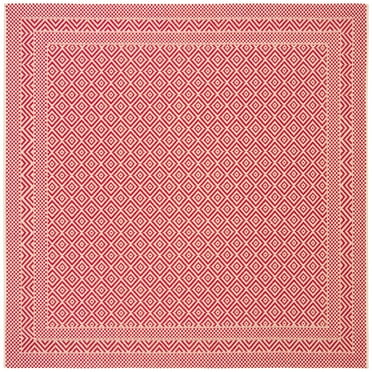 SAFAVIEH Courtyard Grace Geometric Indoor/Outdoor Area Rug, 6'7" x 6'7" Square, Beige/Red