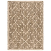 SAFAVIEH Courtyard Harmon Geometric Indoor/Outdoor Area Rug, Toast, 8' x 10'