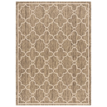 SAFAVIEH Courtyard Harmon Geometric Indoor/Outdoor Area Rug, Toast, 8' x 10'