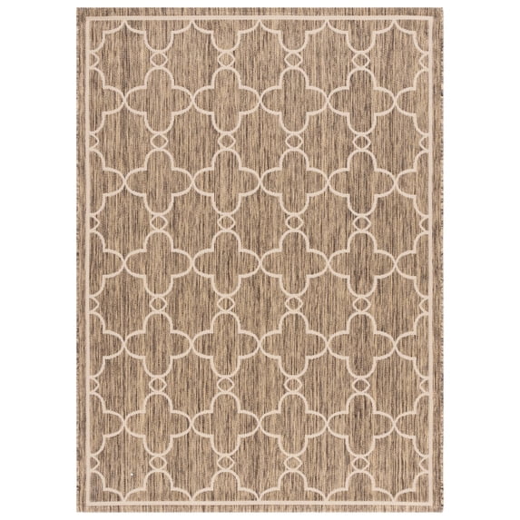 SAFAVIEH Courtyard Harmon Geometric Indoor/Outdoor Area Rug, Toast, 8' x 10'
