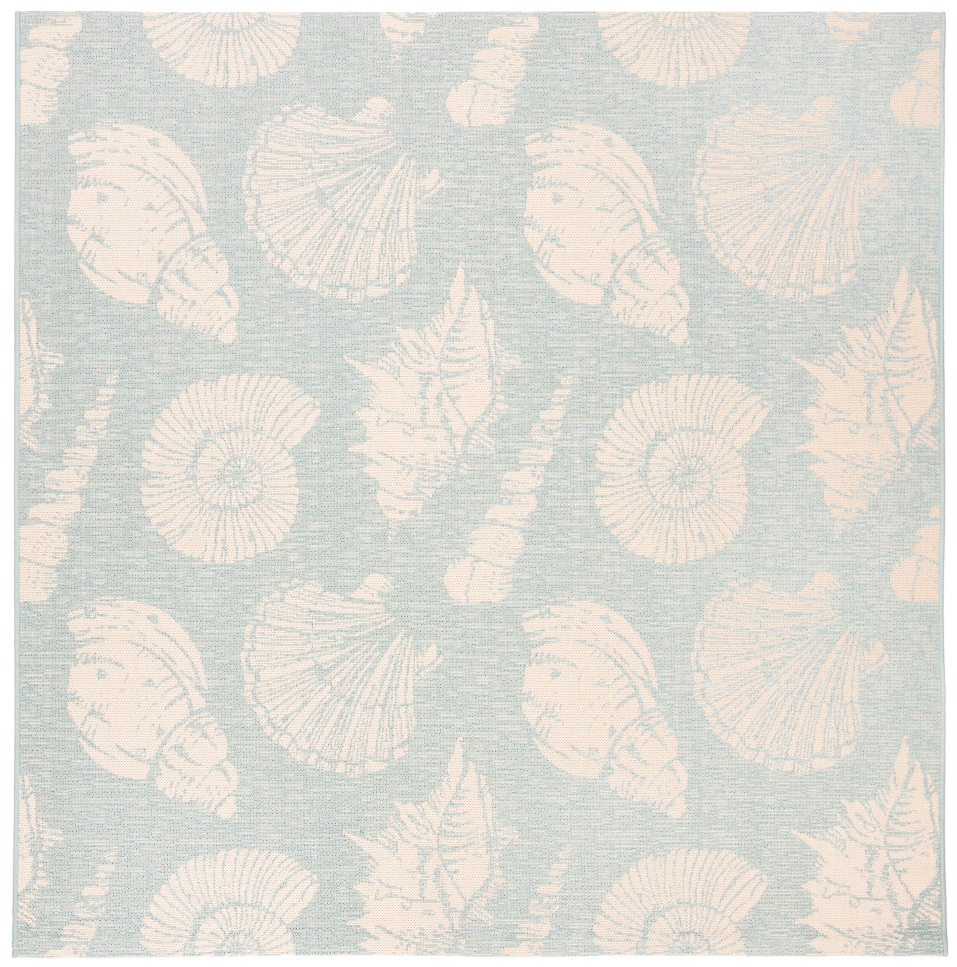 Safavieh Courtyard Harold Geometric Indoor/Outdoor Area Rug, Aqua/Beige, 6'7" x 6'7" Square