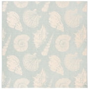 Safavieh Courtyard Harold Geometric Indoor/Outdoor Area Rug, Aqua/Beige, 6'7" x 6'7" Square