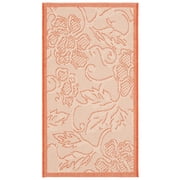 Safavieh Courtyard Helen Floral Indoor/Outdoor Area Rug, Natural/Terracotta, 2' x 3'7"
