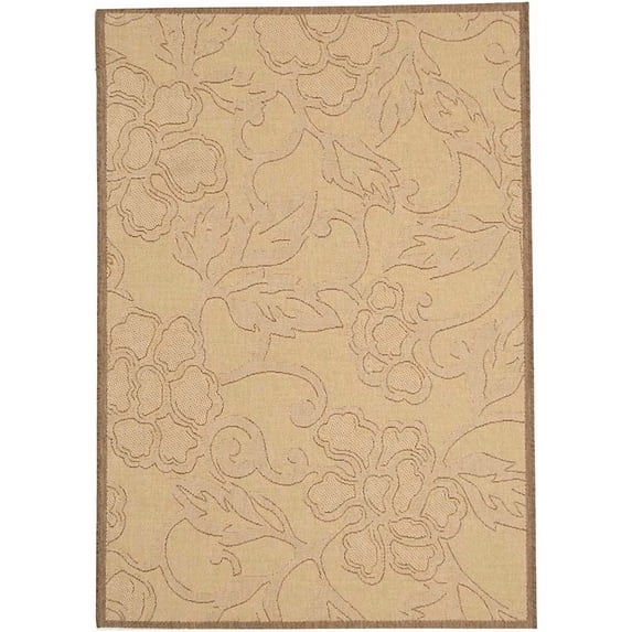 Safavieh Courtyard Helen Floral Indoor/Outdoor Area Rug, Natural/Brown, 4' x 5'7"