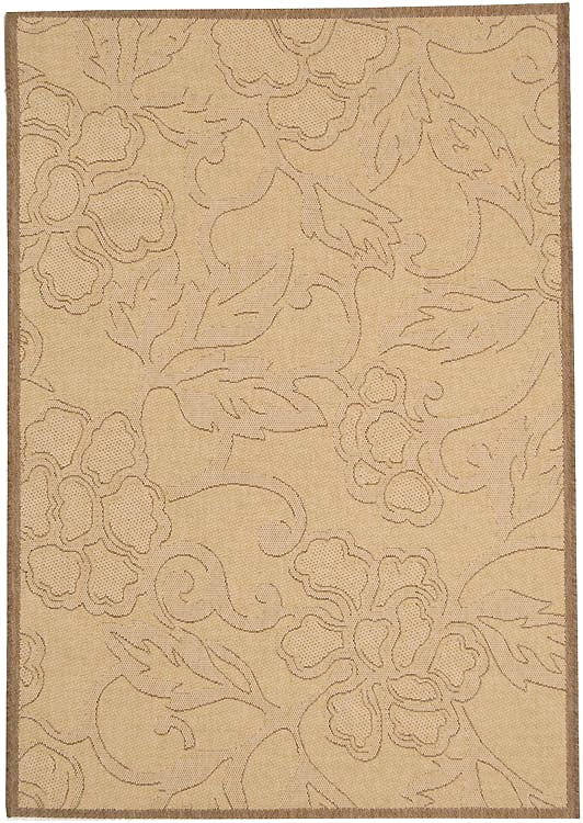 Safavieh Courtyard Helen Floral Indoor/Outdoor Area Rug, Natural/Brown, 5'3" x 7'7"