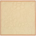 thumbnail image 1 of Safavieh Courtyard Helen Floral Indoor/Outdoor Area Rug, Natural/Terracotta, 7'10" x 7'10" Square, 1 of 9