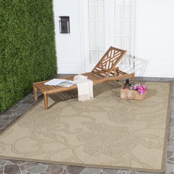 Safavieh Courtyard Helen Floral Indoor/Outdoor Area Rug, Natural/Brown, 9' x 12'