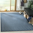thumbnail image 1 of Safavieh Courtyard Hilbert Geometric Indoor/Outdoor Area Rug, Navy/Beige, 6'7" x 9'6", 1 of 10