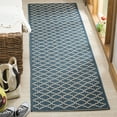 thumbnail image 1 of Safavieh Courtyard Hilbert Geometric Indoor/Outdoor Runner Rug, Navy/Beige, 2'3" x 20', 1 of 9