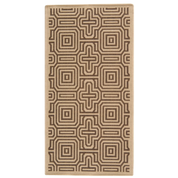 Safavieh Courtyard Holly Geometric Indoor/Outdoor Area Rug, Natural/Brown, 2'7" x 5'