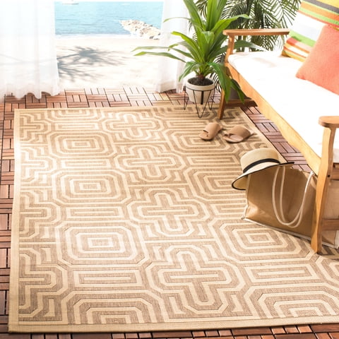Safavieh Courtyard Holly Geometric Indoor/Outdoor Area Rug, Natural/Brown, 2' x 3'7"