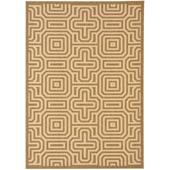 Safavieh Courtyard Holly Geometric Indoor/Outdoor Area Rug, Brown/Natural, 5'3" x 7'7"