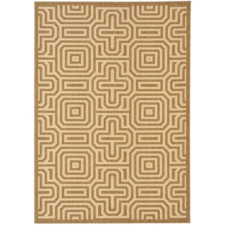 Safavieh Courtyard Holly Geometric Indoor/Outdoor Area Rug, Brown/Natural, 5'3" x 7'7"