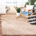 thumbnail image 1 of Safavieh Courtyard Holly Geometric Indoor/Outdoor Area Rug, Chocolate/Natural, 6'7" x 6'7" Square, 1 of 9