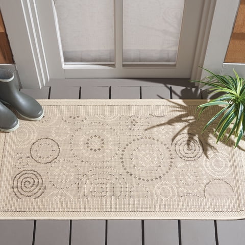 Safavieh Courtyard Hugo Oriental Indoor/Outdoor Area Rug, Natural/Brown, 2' x 3'7"