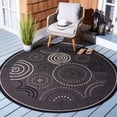thumbnail image 1 of Safavieh Courtyard Hugo Oriental Indoor/Outdoor Area Rug, Black/Sand, 5'3" x 5'3" Round, 1 of 13