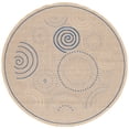 thumbnail image 1 of Safavieh Courtyard Hugo Oriental Indoor/Outdoor Area Rug, Natural/Blue, 5'3" x 5'3" Round, 1 of 13
