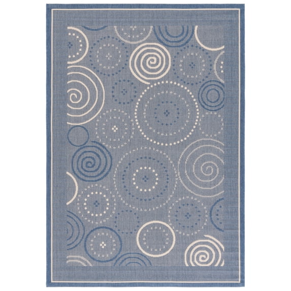 Safavieh Courtyard Hugo Oriental Indoor/Outdoor Area Rug, Blue/Natural, 5'3" x 7'7"