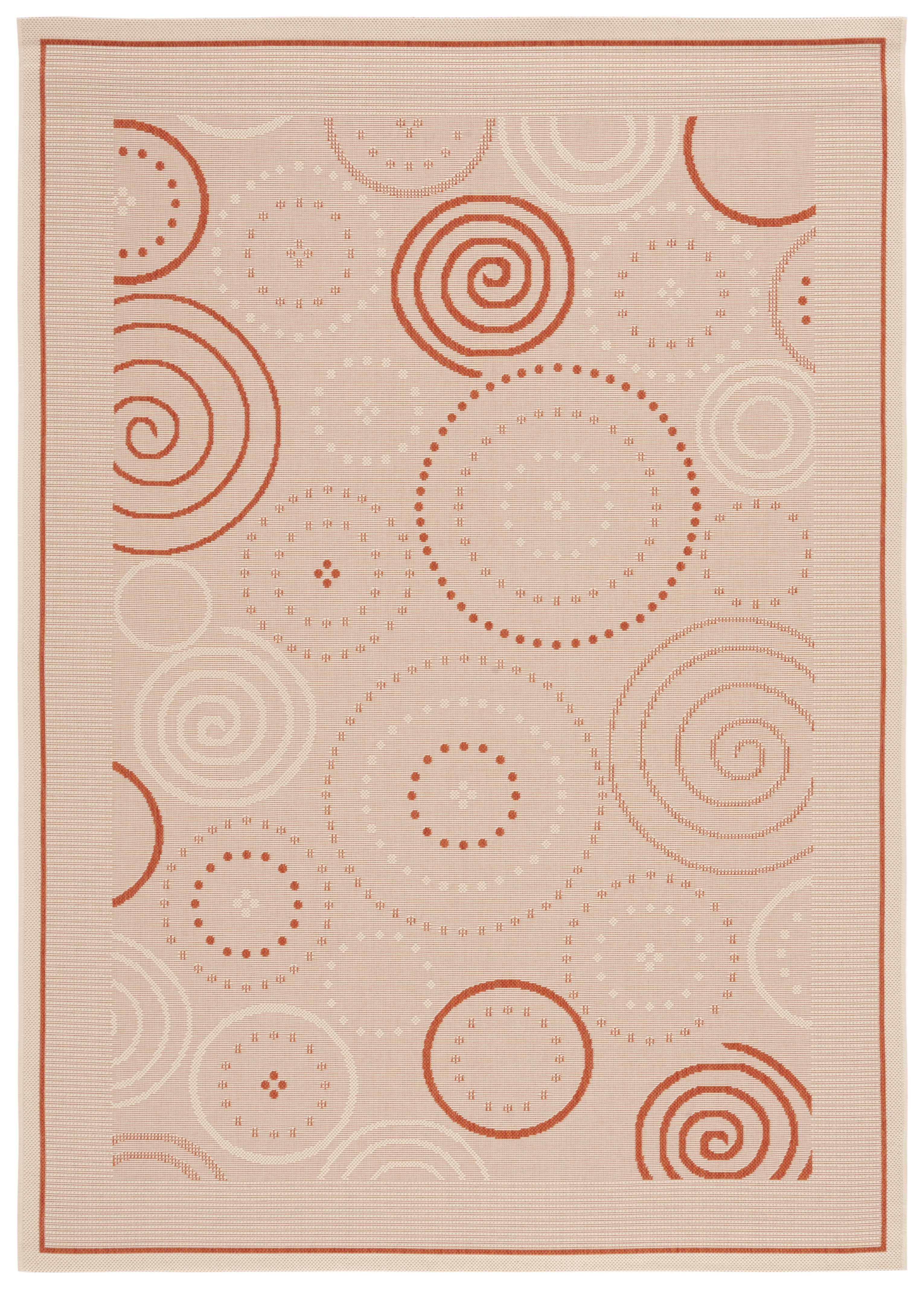 Safavieh Courtyard Hugo Oriental Indoor/Outdoor Area Rug, Natural/Terracotta, 5'3" x 7'7"