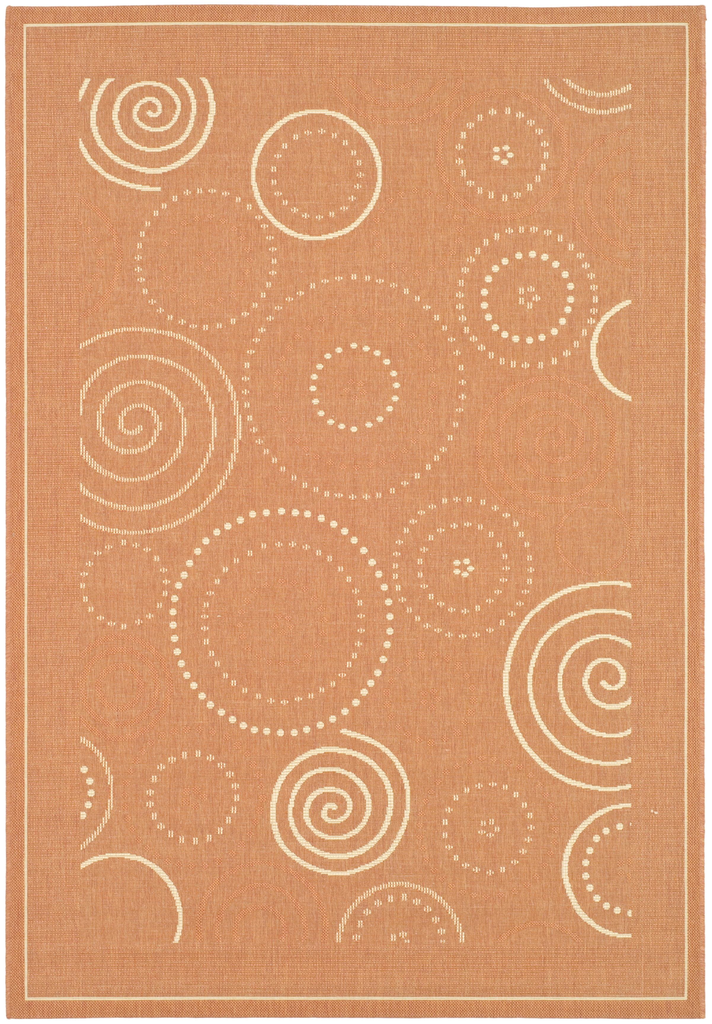 Safavieh Courtyard Hugo Oriental Indoor/Outdoor Area Rug, Terracotta/Natural, 5'3" x 7'7"