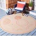 thumbnail image 1 of Safavieh Courtyard Hugo Oriental Indoor/Outdoor Area Rug, Natural/Terracotta, 6'7" x 6'7" Round, 1 of 10