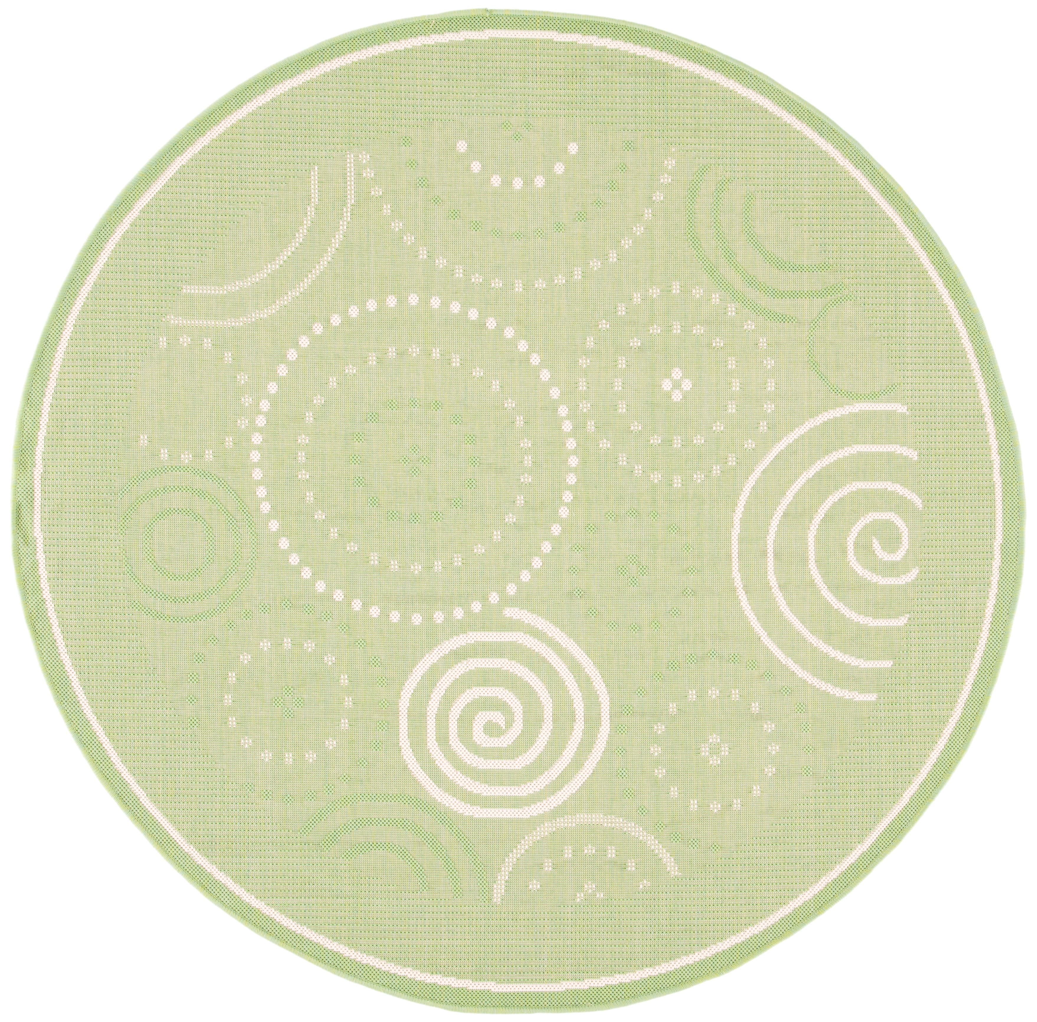 Safavieh Courtyard Hugo Oriental Indoor/Outdoor Area Rug, Olive/Natural, 6'7" x 6'7" Round