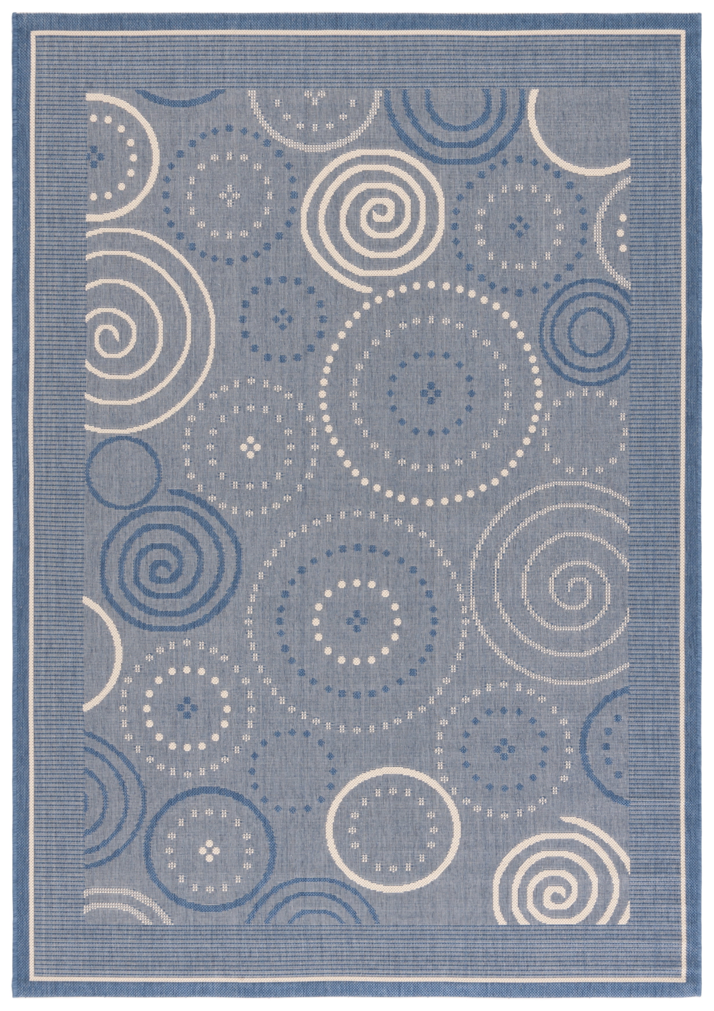 Safavieh Courtyard Hugo Oriental Indoor/Outdoor Area Rug, Blue/Natural, 6'7" x 9'6"