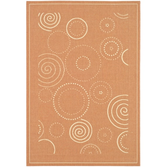 Safavieh Courtyard Hugo Oriental Indoor/Outdoor Area Rug, Terracotta/Natural, 6'7" x 9'6"
