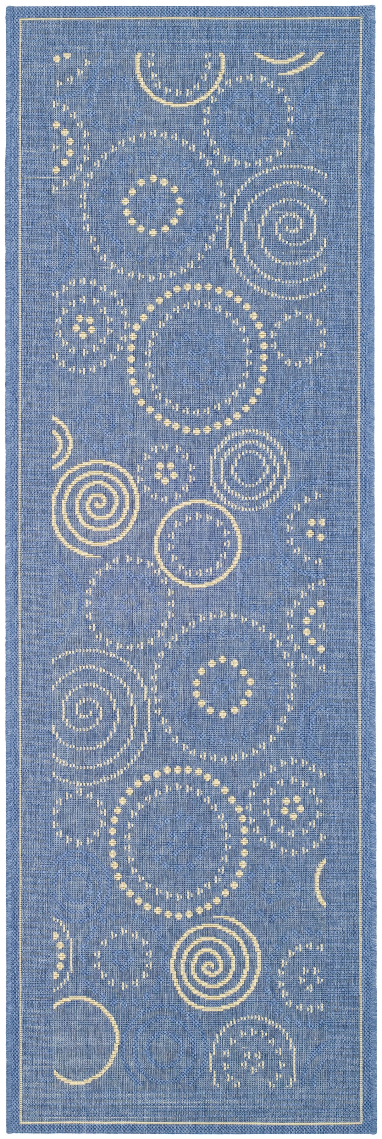 Safavieh Courtyard Hugo Oriental Indoor/Outdoor Runner Rug, Blue/Natural, 2'3" x 10'
