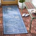 thumbnail image 1 of Safavieh Courtyard Hugo Oriental Indoor/Outdoor Runner Rug, Blue/Natural, 2'3" x 14', 1 of 11