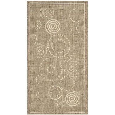 SAFAVIEH Courtyard Hugo Oriental Indoor/Outdoor Area Rug, Brown/Natural, 2' x 3'7"