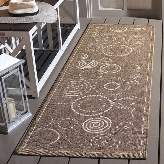 Safavieh Courtyard Hugo Oriental Indoor/Outdoor Runner Rug, Brown/Natural, 2'3" x 10'