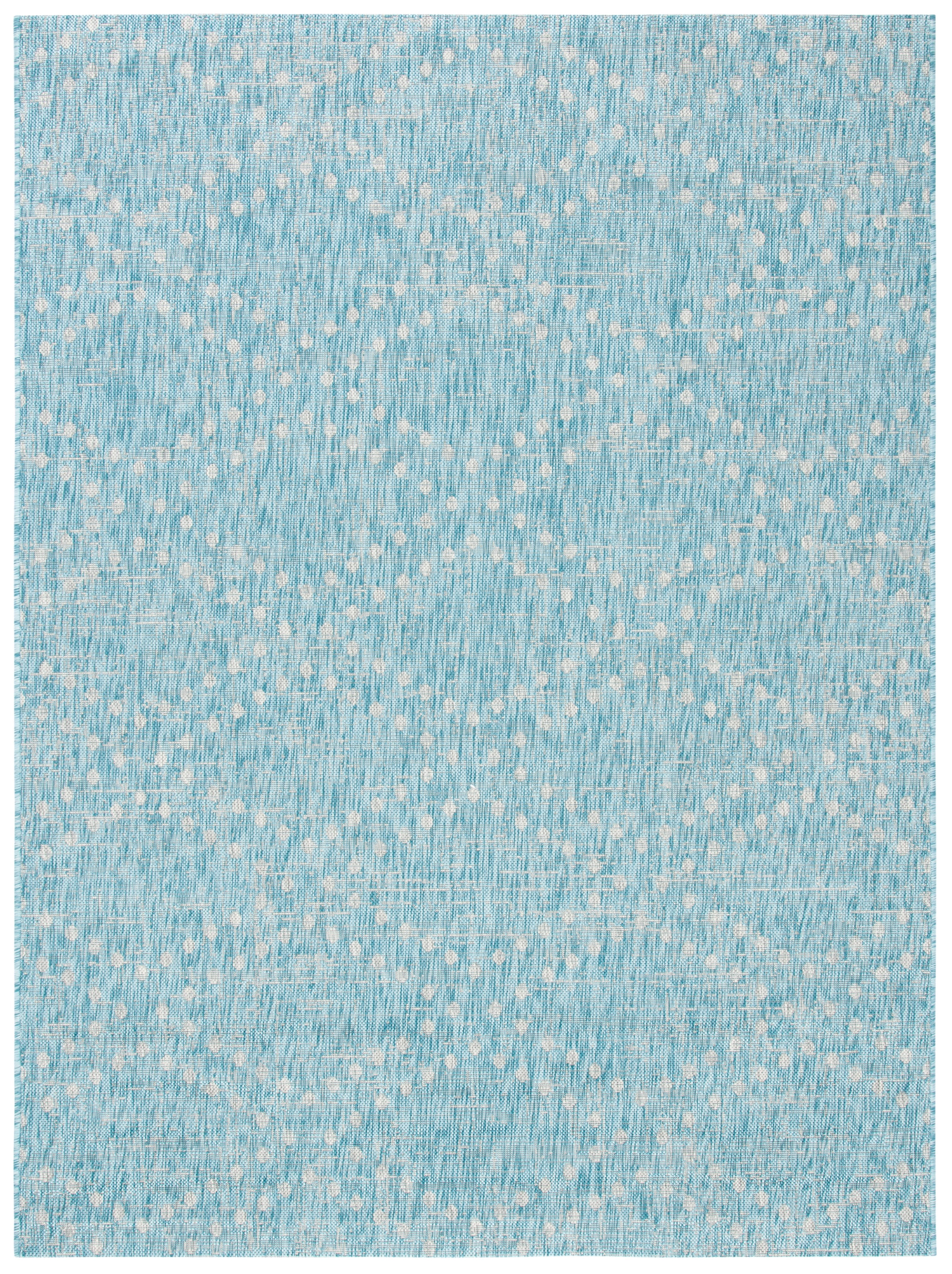 SAFAVIEH Courtyard Ilean Geometric Indoor/Outdoor Area Rug, Aqua/Grey, 8' x 10'