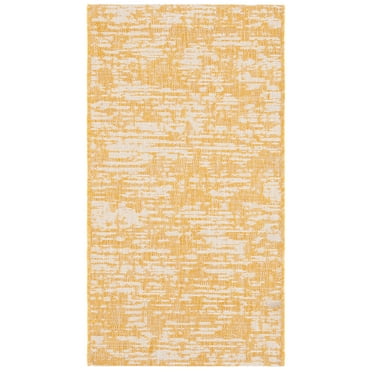 SAFAVIEH Courtyard Isolde Abstract Indoor/Outdoor Area Rug, Gold/Ivory, 2' x 3'7"