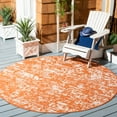 thumbnail image 1 of SAFAVIEH Courtyard Isolde Abstract Indoor/Outdoor Area Rug, Orange/Ivory, 6'7" x 6'7" Round, 1 of 7