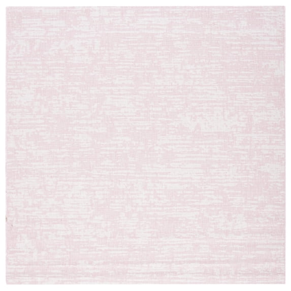SAFAVIEH Courtyard Isolde Abstract Indoor/Outdoor Area Rug, Pink/Ivory, 6'7" x 6'7" Square