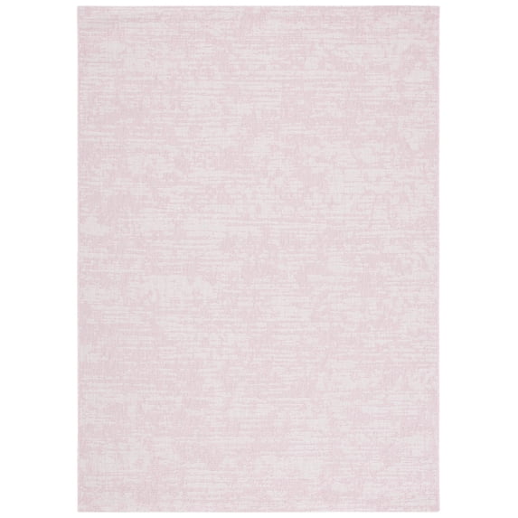 SAFAVIEH Courtyard Isolde Abstract Indoor/Outdoor Area Rug, Pink/Ivory, 8' x 10'