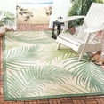 thumbnail image 1 of SAFAVIEH Courtyard Ivon Palm Leaves Indoor/Outdoor Area Rug, Beige/Green, 5'3" x 7'6", 1 of 5