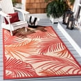 thumbnail image 1 of SAFAVIEH Courtyard Ivon Palm Leaves Indoor/Outdoor Area Rug, Terracotta/Beige, 6'7" x 9'6", 1 of 4