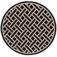 thumbnail image 1 of SAFAVIEH Courtyard Janey Bordered Indoor/Outdoor Area Rug, Black/Light Beige, 6'7" x 6'7" Round, 1 of 8
