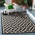 thumbnail image 1 of SAFAVIEH Courtyard Janey Geometric Indoor/Outdoor Area Rug Black/Light Beige, 5'3" x 7'7", 1 of 6