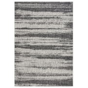 SAFAVIEH Courtyard Jannah Abstract Indoor/Outdoor Area Rug, Grey/Black, 6'7" x 9'6"