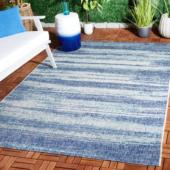 Safavieh Courtyard Jannah Abstract Indoor/Outdoor Area Rug, Gray/Blue, 5'3" x 7'7"
