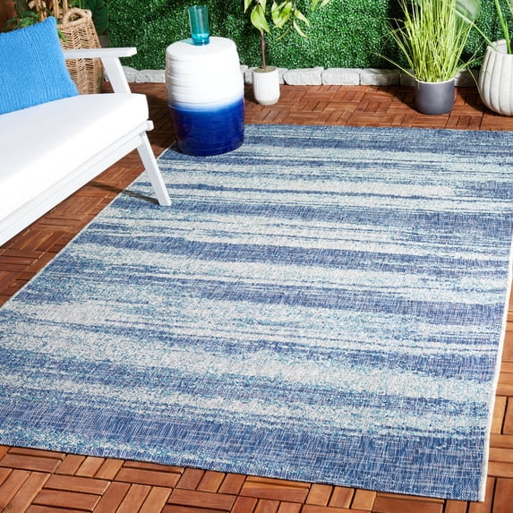 Safavieh Courtyard Jannah Abstract Indoor/Outdoor Area Rug, Gray/Blue, 5'3" x 7'7"