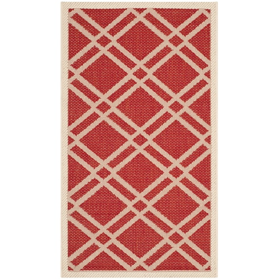 Safavieh Courtyard Jasper Geometric Indoor/Outdoor Area Rug, Red/Bone, 2'7" x 5'