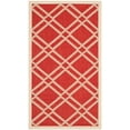 thumbnail image 1 of SAFAVIEH Courtyard Jasper Geometric Bordered Indoor/Outdoor Area Rug, 2'7" x 5', Red/Bone, 1 of 5