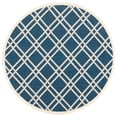 thumbnail image 1 of Safavieh Courtyard Jasper Geometric Indoor/Outdoor Area Rug, Navy/Beige, 5'3" x 5'3" Round, 1 of 10