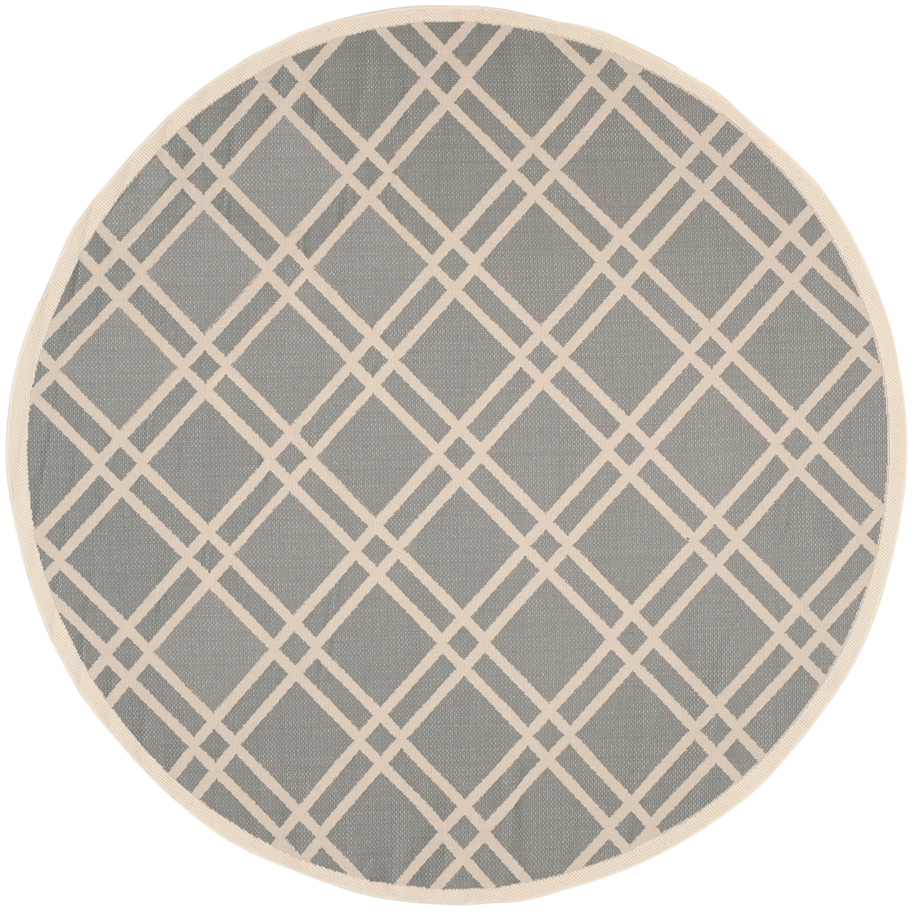 SAFAVIEH Courtyard Jasper Geometric Bordered Indoor/Outdoor Area Rug, 7 ...
