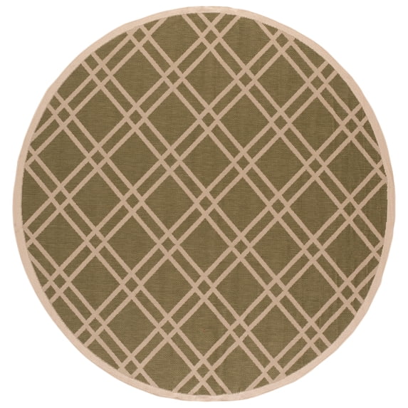Safavieh Courtyard Jasper Geometric Indoor/Outdoor Area Rug, Green/Beige, 7'10" x 7'10" Round
